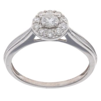 9ct White Gold 0.40ct Diamond Cluster Ring