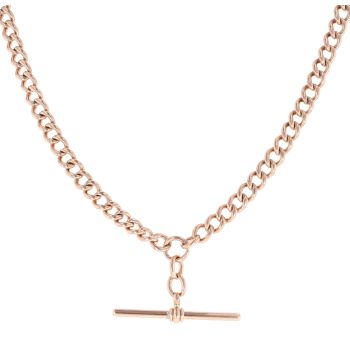 9ct Rose Gold Albert T-Bar Chain 18"