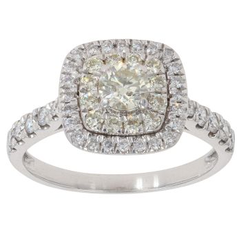 18ct White Gold 1.10ct Brilliant Cut Diamond Cluster Ring