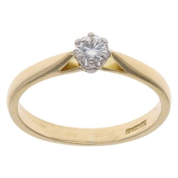 18ct Yellow Gold 0.20ct Diamond Solitaire Ring