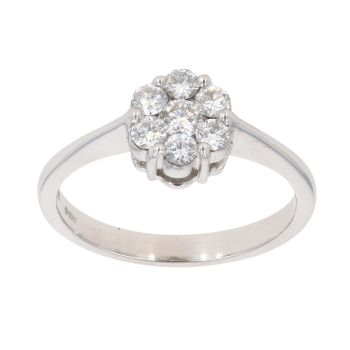 18ct White Gold 0.50ct Brilliant Cut Diamond Cluster Ring