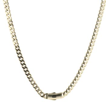 14ct Yellow Gold Monaco Curb Classic Plain Lock Chain 18"