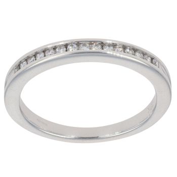 18ct White Gold 0.15ct Brilliant Cut Diamond Half Eternity Ring