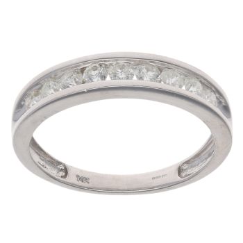 14ct White Gold 0.75ct Brilliant Cut Diamond Half Eternity Ring
