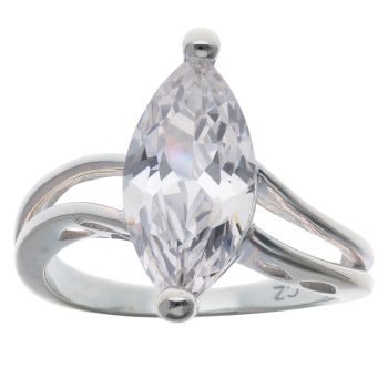 Silver Cubic Zirconia Single Stone Ring By Icesia