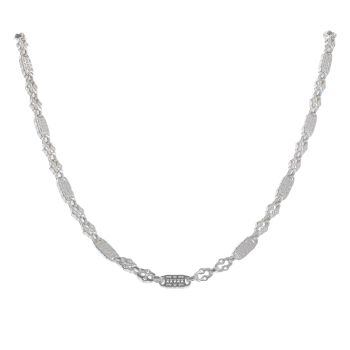 Silver Stars And Bars Chain 18" By Icesia