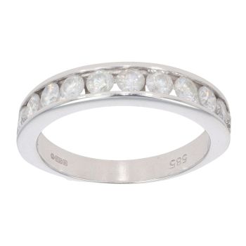 14ct White Gold 1.00ct Diamond Half Eternity Ring