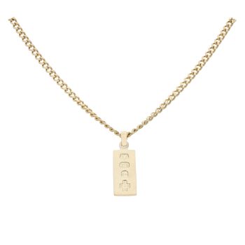 9ct Yellow Gold Ingot Pendant and Chain 20"