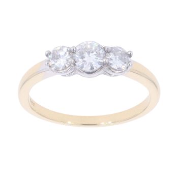 18ct Yellow Gold 0.60ct Diamond Trilogy Ring