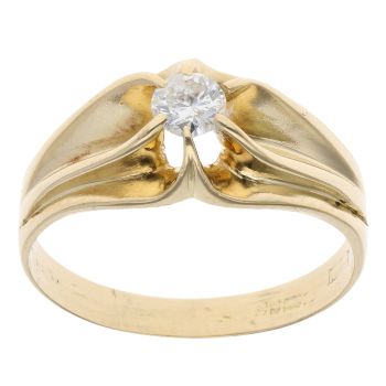 18ct Yellow Gold 0.35ct Diamond Signet Ring