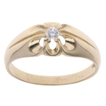 9ct Yellow Gold Cubic Zirconia Signet Ring
