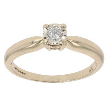 9ct Yellow Gold 0.15ct Diamond Solitaire Ring