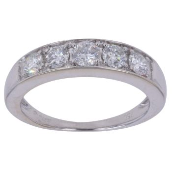 18ct White Gold 0.70ct Brilliant Cut Diamond Five Stone Ring