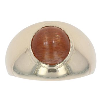 9ct Yellow Gold Rainbow Sunstone Signet Ring
