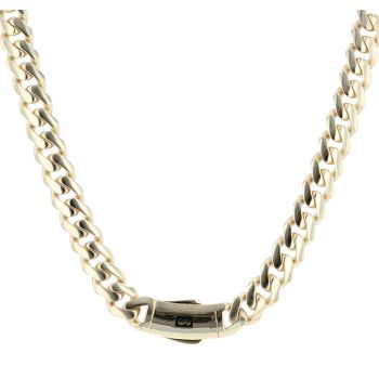 14ct Yellow Gold Monaco Curb Classic Plain Lock Chain 24"