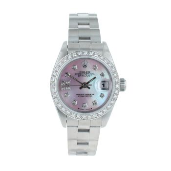 Rolex Custom Oyster Perpetual Date Pre Owned Watch Ref 69190