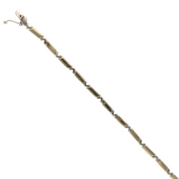 14ct Yellow And White Gold Fancy Bracelet 7"