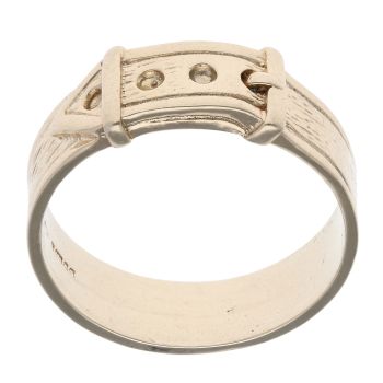 9ct Yellow Gold Textured Buckle Ring