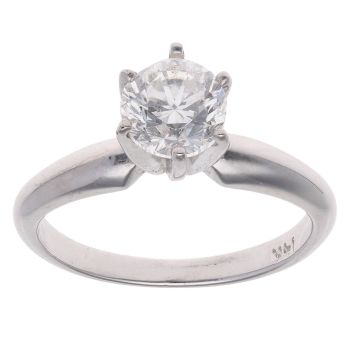 14ct White Gold 0.95ct Brilliant Cut Diamond Solitaire Ring