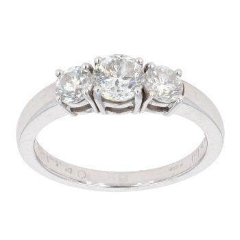 18ct White Gold Diamond 1.40ct Trilogy Ring