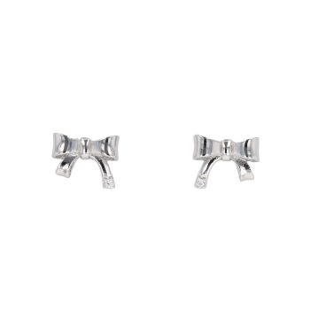 Silver CZ Bow Earrings