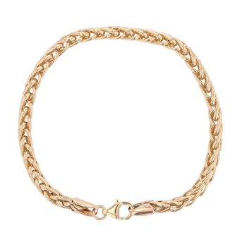 9ct Yellow Gold Wheat Bracelet 7.5"