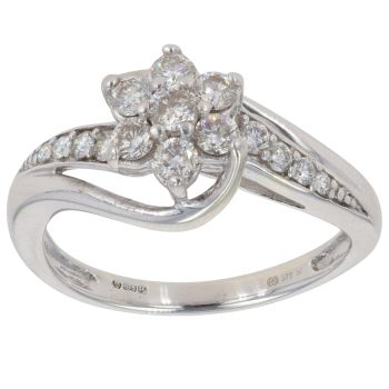9ct White Gold 0.50ct Diamond Cluster Ring