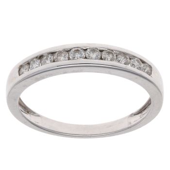 9ct White Gold 0.25ct Brilliant Cut Diamond Half Eternity Ring