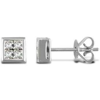 18 Carat White Gold 50pts Diamond Earrings