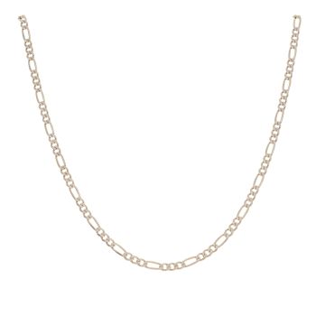 9ct Yellow And White Gold Figaro Chain 20"