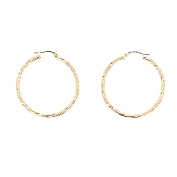 9ct Yellow Gold Twist Hoop Earrings