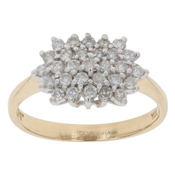 18ct Yellow Gold 0.50ct Brilliant Cut Diamond Cluster Ring
