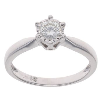 9ct White Gold 0.50ct Brilliant Cut Diamond Solitaire Ring