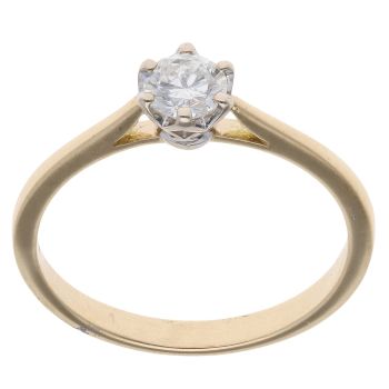 18ct Yellow Gold 0.33ct Solitaire Diamond Ring