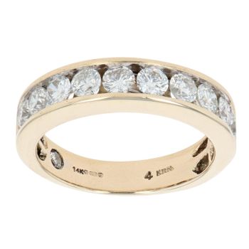 14ct Yellow Gold 1.25ct Brilliant Cut Diamond Half Eternity Ring