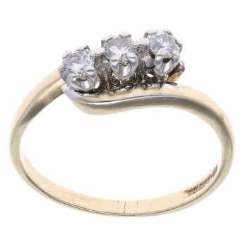 18ct Yellow Gold 0.25ct Brilliant Cut Diamond Trilogy Ring