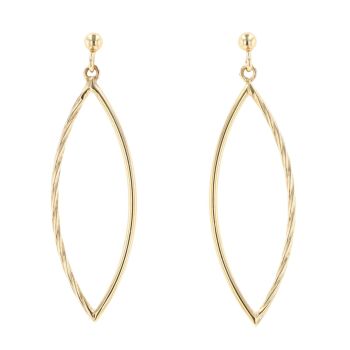 9ct Yellow Gold Oval Drop Earrings
