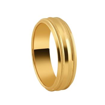 22ct Yellow Gold Band Ring With Lines
