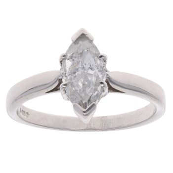 18ct White Gold 1.00ct Marquise Diamond Solitaire Ring
