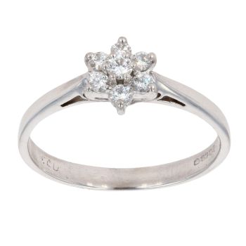 18ct White Gold 0.20ct Diamond Cluster Ring