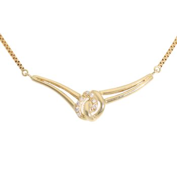 18ct Yellow Gold 0.05ct Diamond Fancy Chain 16"