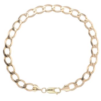 9ct Yellow Gold Curb Bracelet 9"