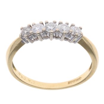 18ct Yellow Gold Five Stone 0.50ct Diamond Ring