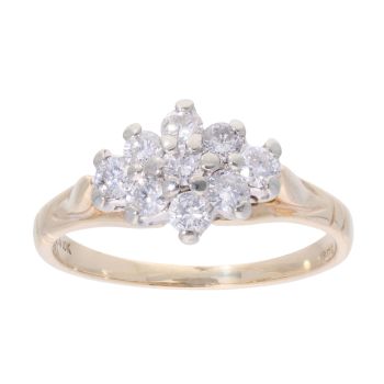 9ct Yellow Gold 0.50ct Diamond Cluster Ring