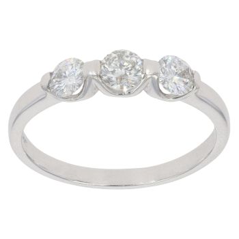 18ct White Gold 0.70ct Brilliant Cut Diamond Trilogy Ring