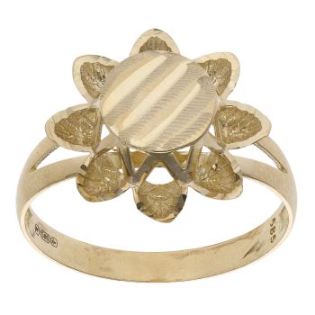 14ct Yellow Gold Fancy Flower Ring