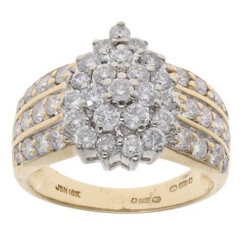 18ct Yellow Gold 1.50ct Diamond Cluster Ring