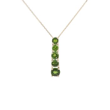 9ct Yellow Gold Diopside Stone Set Chain 18"