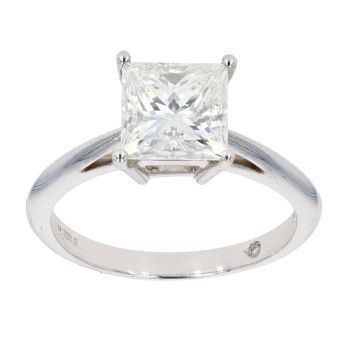 18ct White Gold 2.00ct Princess Cut Diamond Solitaire Ring