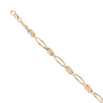 9ct Yellow Gold 0.10ct Diamond Bracelet 7.5"